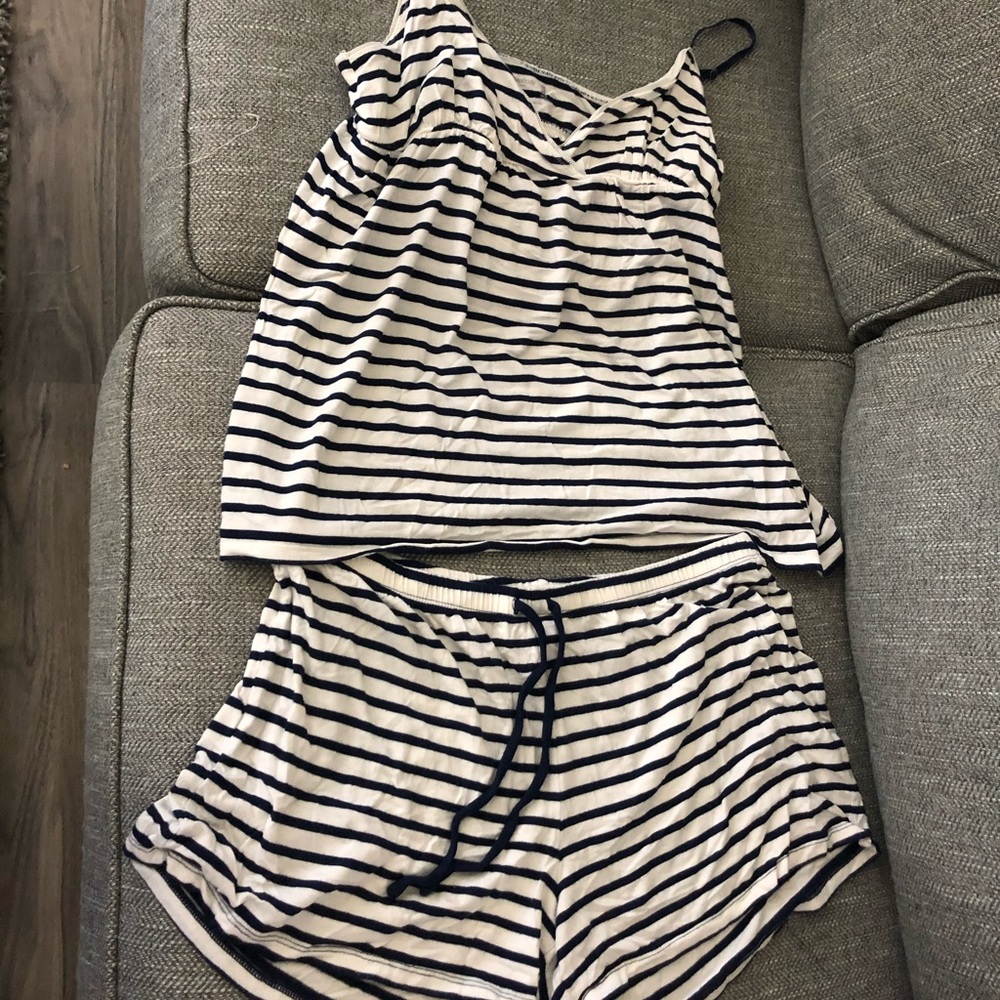 Lightweight pajama tank top and shorts